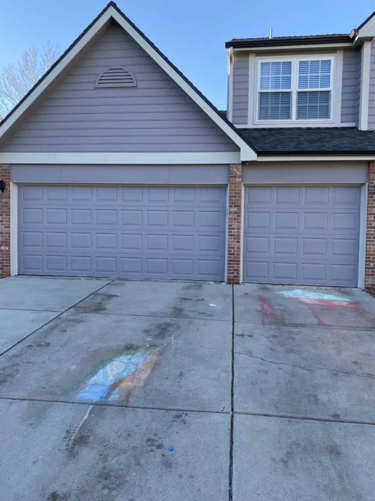 A home with new gray exterior paint