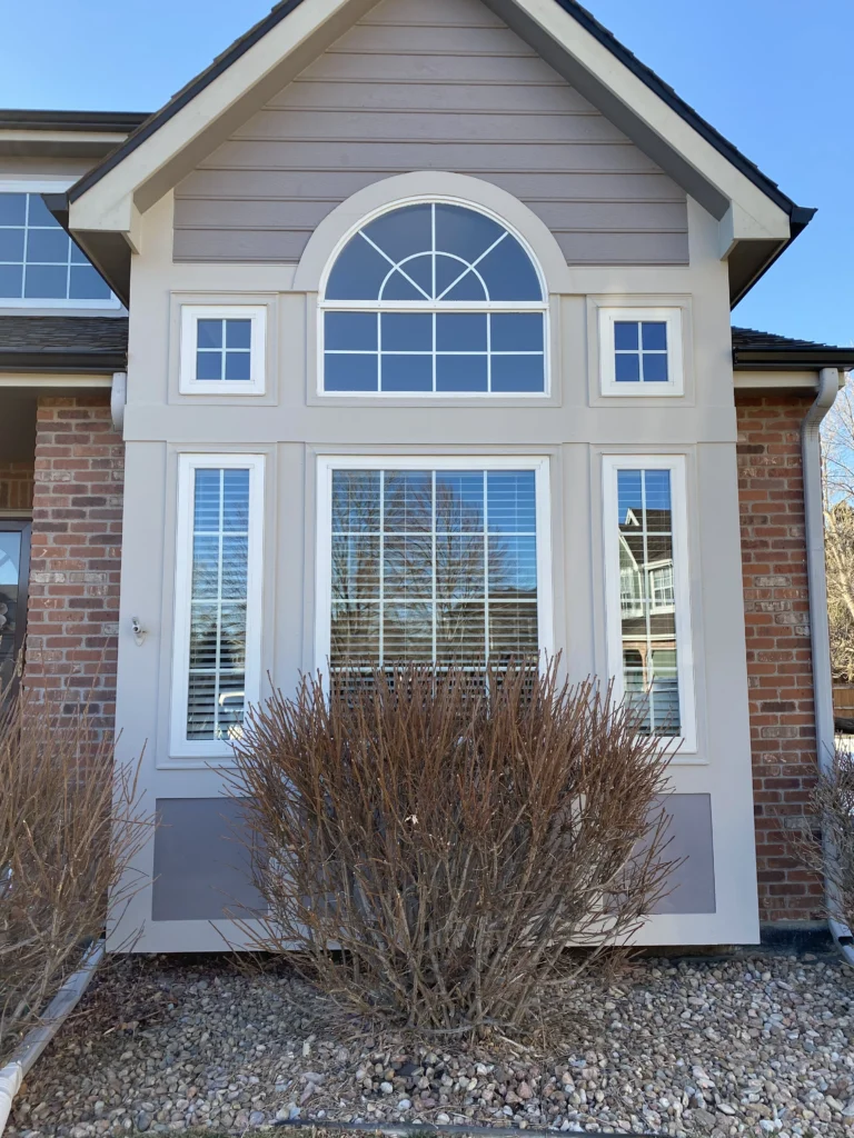 Recently painted trim, soffit and fascia on a home exterior