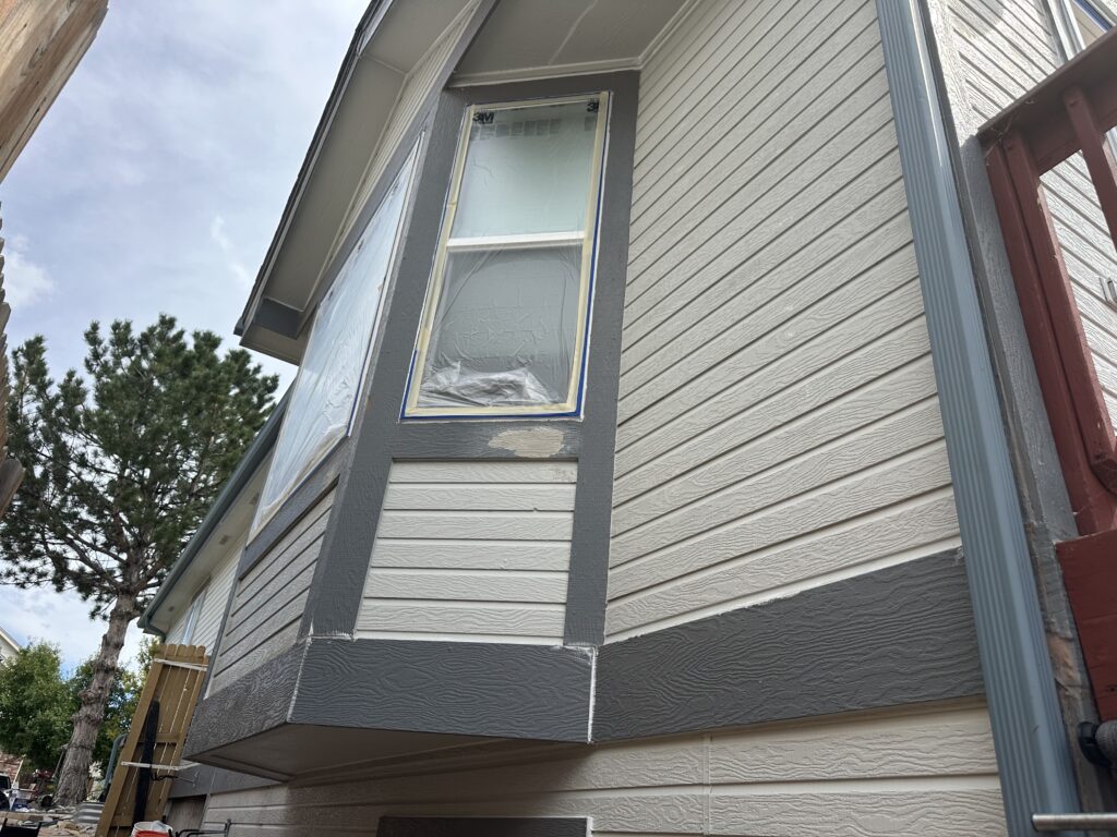 Prep work, side of house, exterior painting